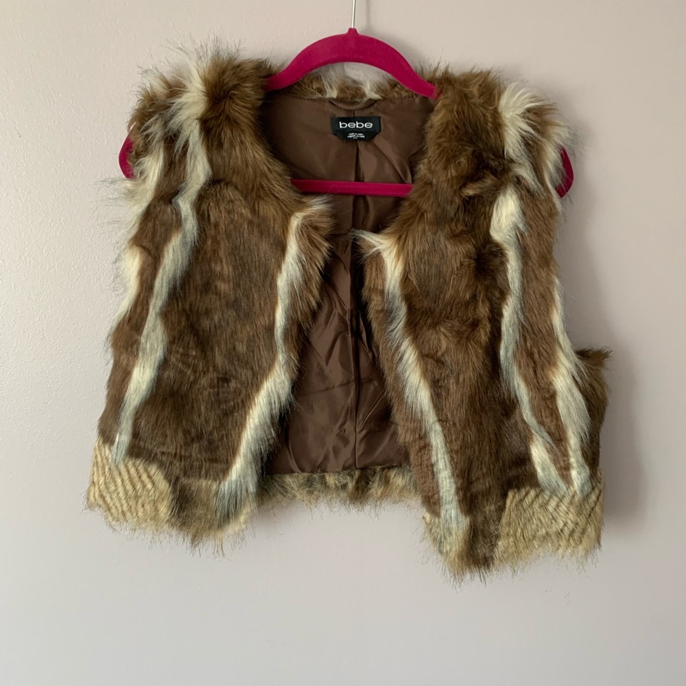 BEBE FAUX LEATHER VEST